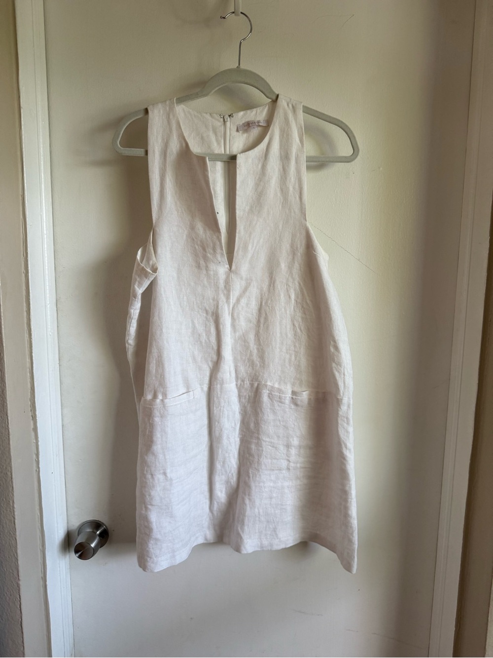 Sleeveless White Linen sundress